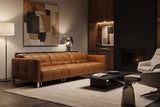 Sofia Distressed Italian Aniline Leather Dual Reclining Sofa
