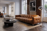 Sofia Distressed Italian Aniline Leather Dual Reclining Sofa