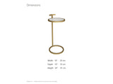Soleto White Marble Ring-Base Side Table dimensions: 10.0 in wide, 10.0 in deep, 24.0 in high