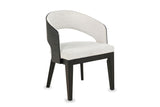 Soriano Open-Back Upholstered Wood Dining Arm Chair (Set of 2) on a white background