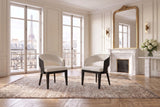 Soriano Open-Back Upholstered Wood Dining Arm Chair (Set of 2) in a Paris salon