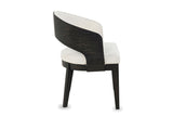 Soriano Open-Back Upholstered Wood Dining Arm Chair (Set of 2), side view
