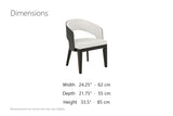 Soriano Open-Back Upholstered Wood Dining Arm Chair (Set of 2) dimensions