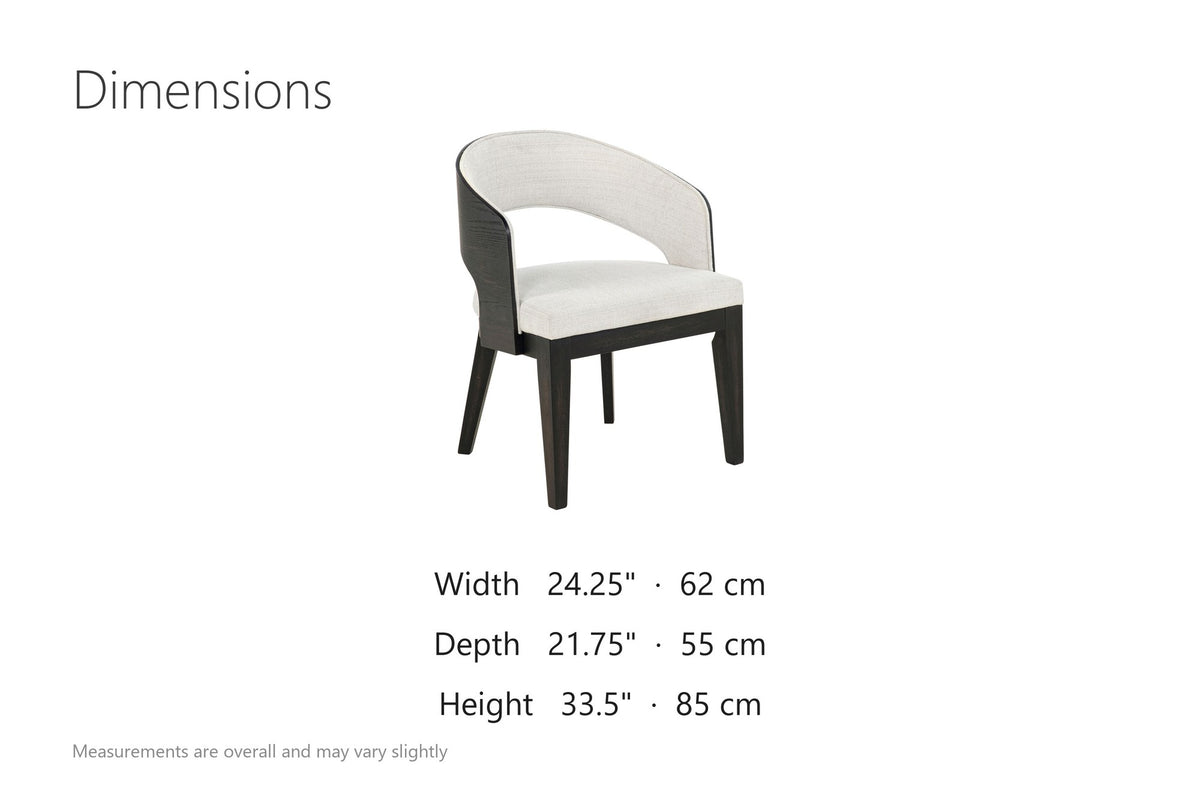 Soriano Open-Back Upholstered Wood Dining Arm Chair (Set of 2) dimensions
