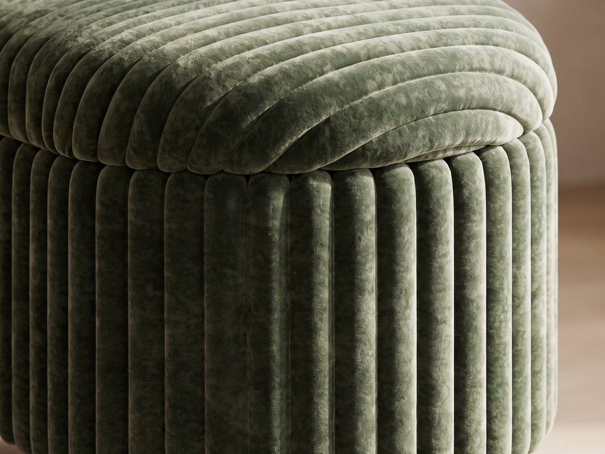 Close-up of the Sorrento storage bench material