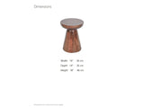 Specchia Brown Mango Cone Pedestal Side Table dimensions: 14.0 in wide, 14.0 in deep, 18.0 in high