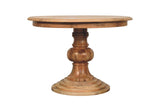 Spezzano 43-Inch Round Solid Mango Pedestal Dining Table, front view