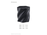 Spilimbergo Black Fiberglass Twisted Petal Side Table dimensions: 17.72 in wide, 17.72 in deep, 19.69 in high