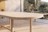 Close-up of the Squillace 85-Inch Oval Reclaimed Pine Dining Table: edge