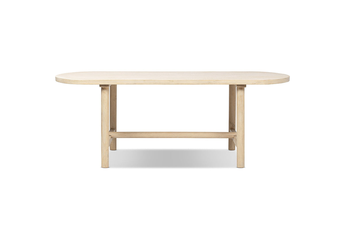 Squillace 85-Inch Oval Reclaimed Pine Dining Table, front view