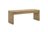 Staiti 50.5-Inch Cerused Oak Veneer Panel-Leg Dining Bench, Seats 2 on a white background