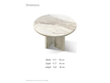 Stintino White Marble Round Side Table dimensions: 17.7 in wide, 17.7 in deep, 15.8 in high