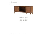 Stresa Walnut Media Console dimensions: 70.0 in wide, 18.0 in deep, 30.0 in high