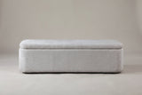 The Subiaco gray storage bench, straight front view on a light studio backdrop
