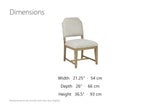 Taverna Tweed Upholstered Dining Chair (Set of 2) dimensions