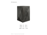 Terlizzi Graphite Cast Aluminum Faceted Side Table dimensions: 14.0 in wide, 14.0 in deep, 18.25 in high