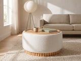 Tivoli Fluted Storage Ottoman in a furnished room