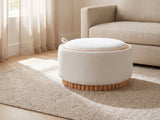 Tivoli Fluted Storage Ottoman in a sunlit room