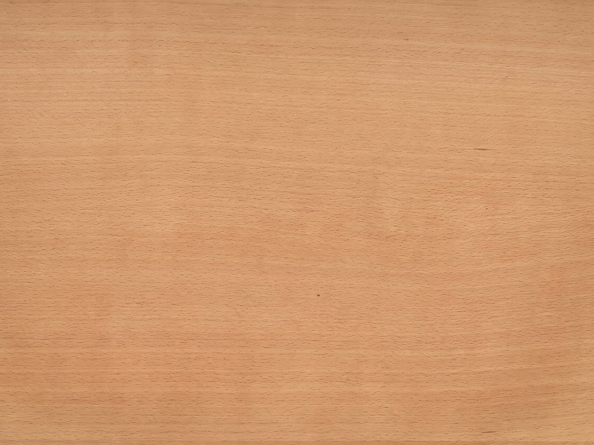 Close-up of the Tolfa Fluted Beech Half-Moon Side Table: the natural beech grain of the top