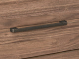 Close-up of the Torcello 68-Inch Walnut 6-Drawer Dresser: walnut veneer grain