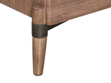 Close-up of the Torcello 68-Inch Walnut 6-Drawer Dresser: leg