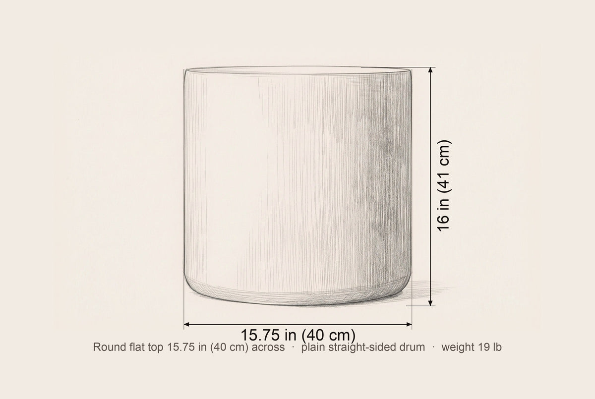 Trabia side table dimensions: 15.75 in across, 16 in high