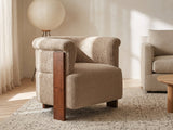 Trevi Wood Plank Barrel Chair in a furnished room