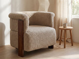 Trevi Wood Plank Barrel Chair seen from another angle