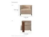 Trevi Wood Plank Barrel Chair dimensions: 31.69 in wide, 27.55 in deep, 28.34 in high