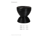 Tricase Black Rattan Hourglass Side Table dimensions: 21.7 in wide, 21.7 in deep, 21.7 in high