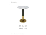 Ugento White Marble Pedestal Side Table dimensions: 15.7 in wide, 15.7 in deep, 21.0 in high