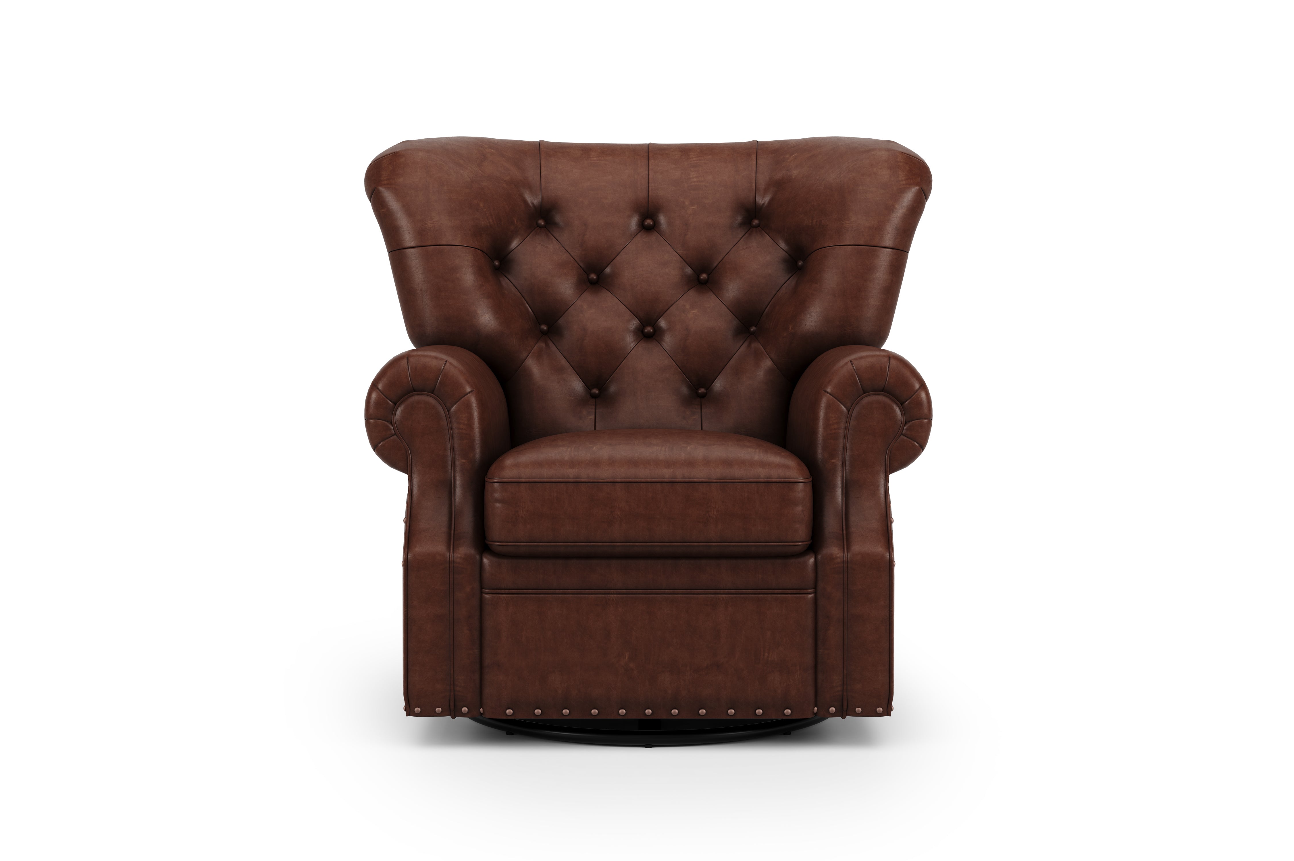 Huntington top grain clearance leather glider recliner