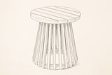 Pencil sketch of the Valderice side table, three-quarter view