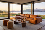 Valentina Distressed Leather Recliner Sectional Sofa
