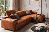 Valentina Distressed Leather Recliner Sectional Sofa