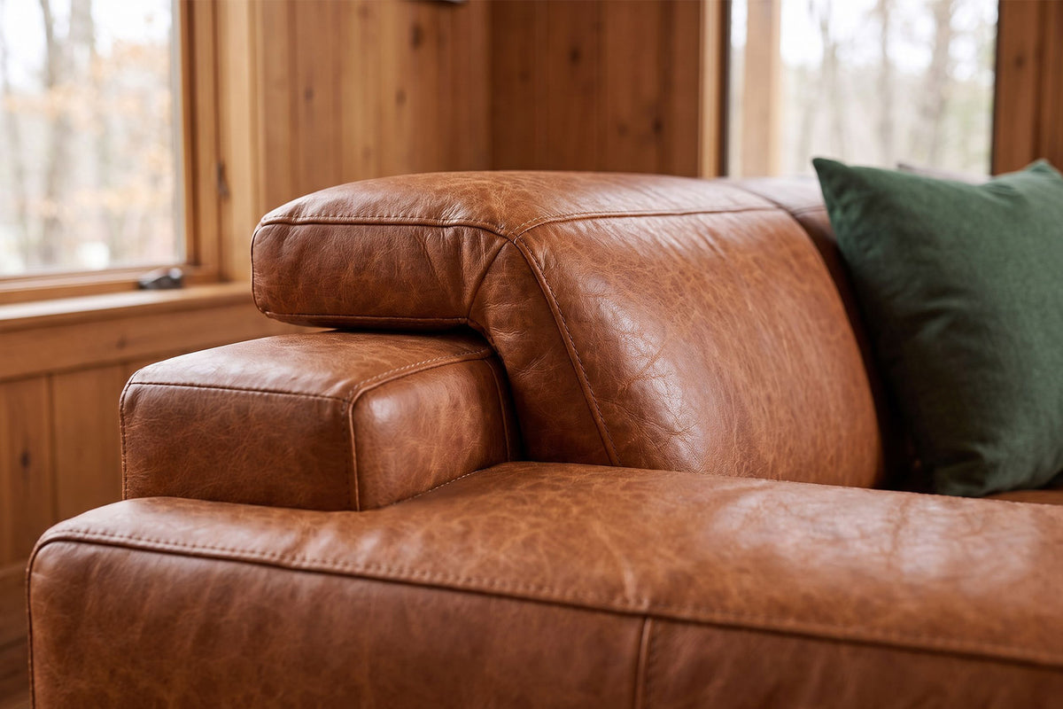 Valentina Distressed Leather Recliner Sectional Sofa