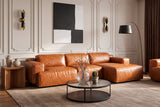 Valentina Distressed Leather Recliner Sectional Sofa