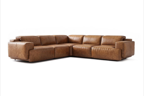 Valencia Valentina Distressed Leather Corner Recliner Sectional Sofa
