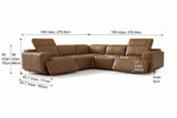 Valencia Valentina Distressed Leather Corner Recliner Sectional Sofa