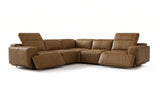 Valencia Valentina Distressed Leather Corner Recliner Sectional Sofa
