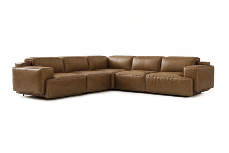 Valencia Valentina Distressed Leather Corner Recliner Sectional Sofa