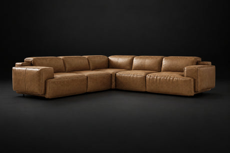 Valencia Valentina Distressed Leather Corner Recliner Sectional Sofa