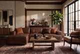 Valentina Distressed Leather Recliner Sectional Sofa