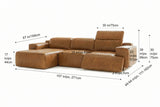 Valentina Distressed Leather Recliner Sectional Sofa