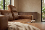 Valentina Distressed Leather Recliner Sectional Sofa