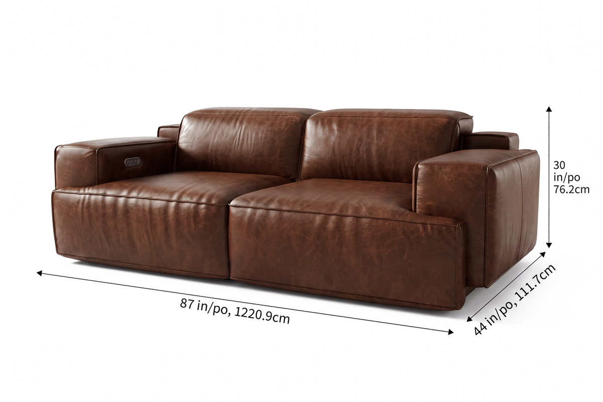 Valentina Distressed Leather Recliner Sofa