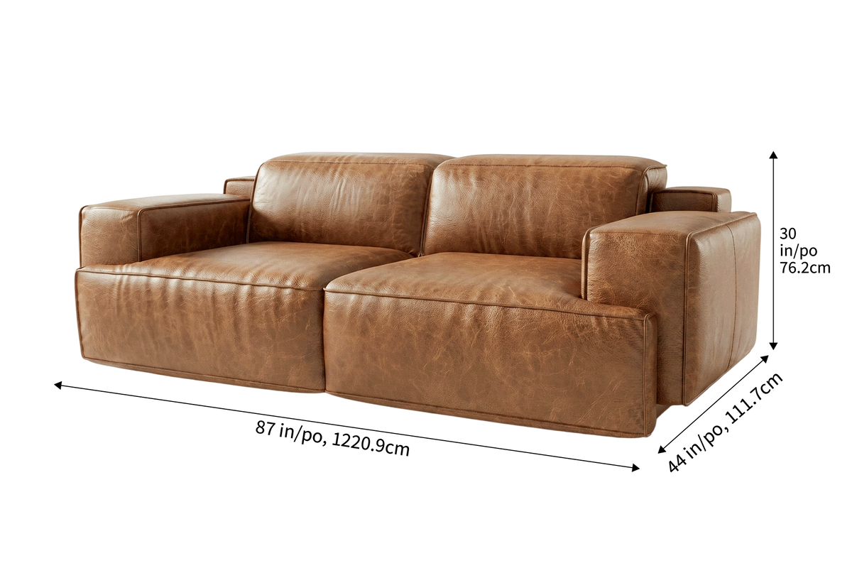 Valentina Distressed Leather Recliner Sofa