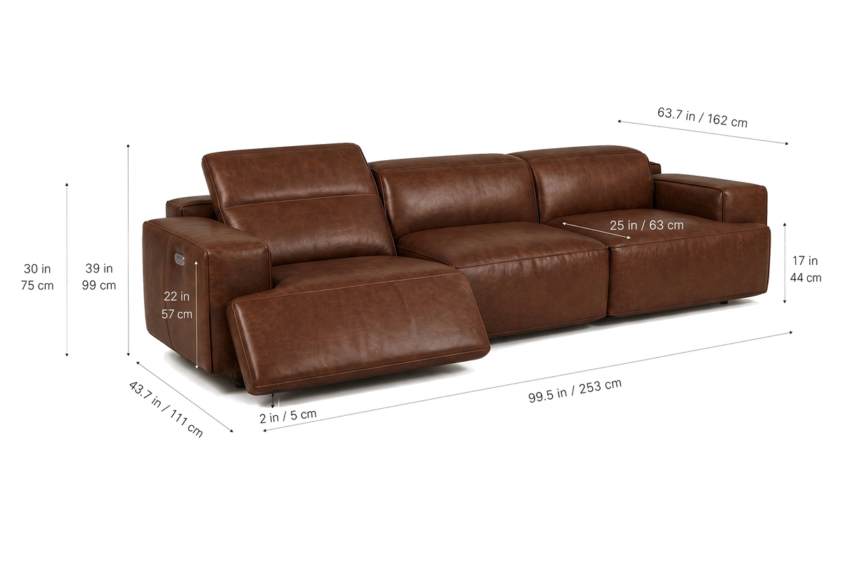 Valentina Distressed Leather Recliner Sofa