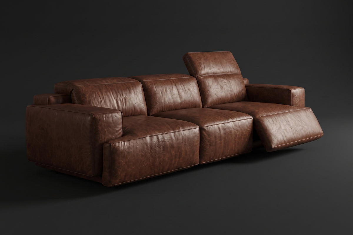 Valentina Distressed Leather Recliner Sofa