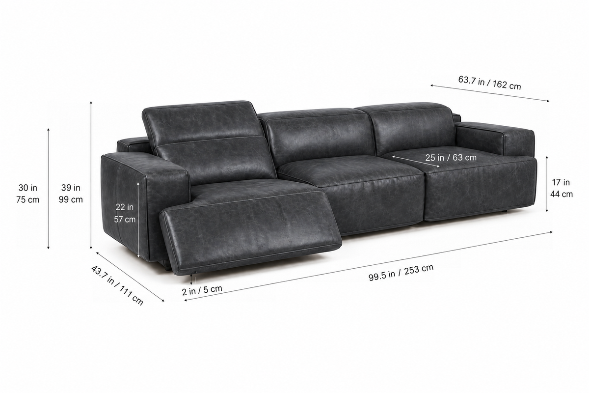 Valentina Distressed Leather Recliner Sofa